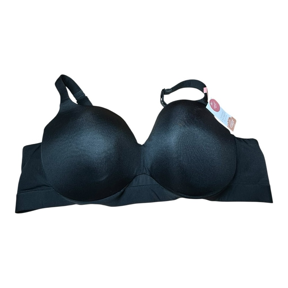 Cacique Comfort Bliss Lightly Lined Balconette Bra 46D Black NWT